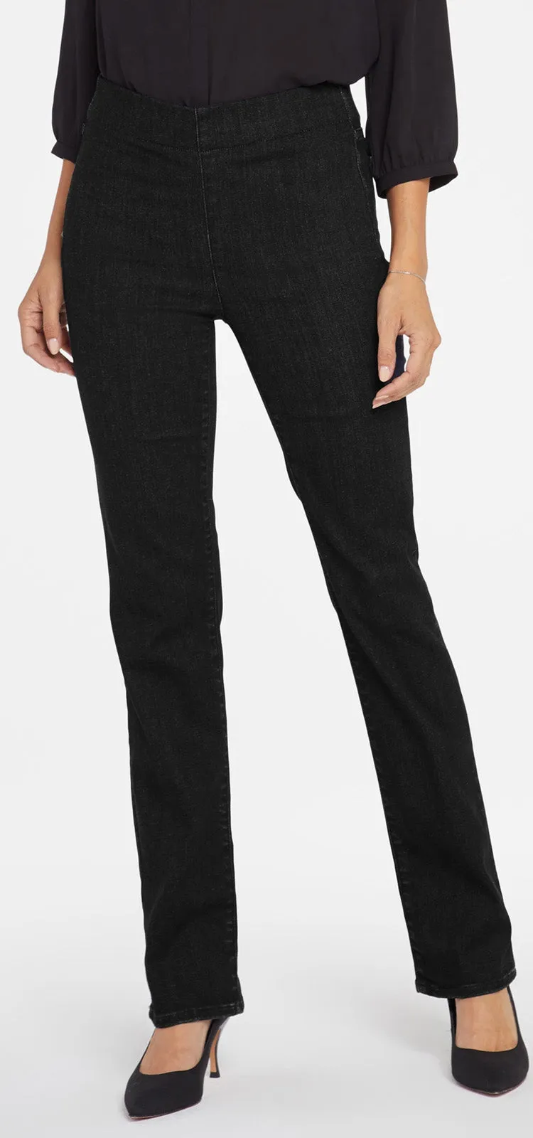 Marilyn Straight Pull-On Jeans Zwart SpanSpring™ Denim | Black