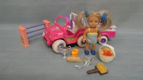 Mattel Barbie Happy Family Kelly Power Wheels w/Trailer & More