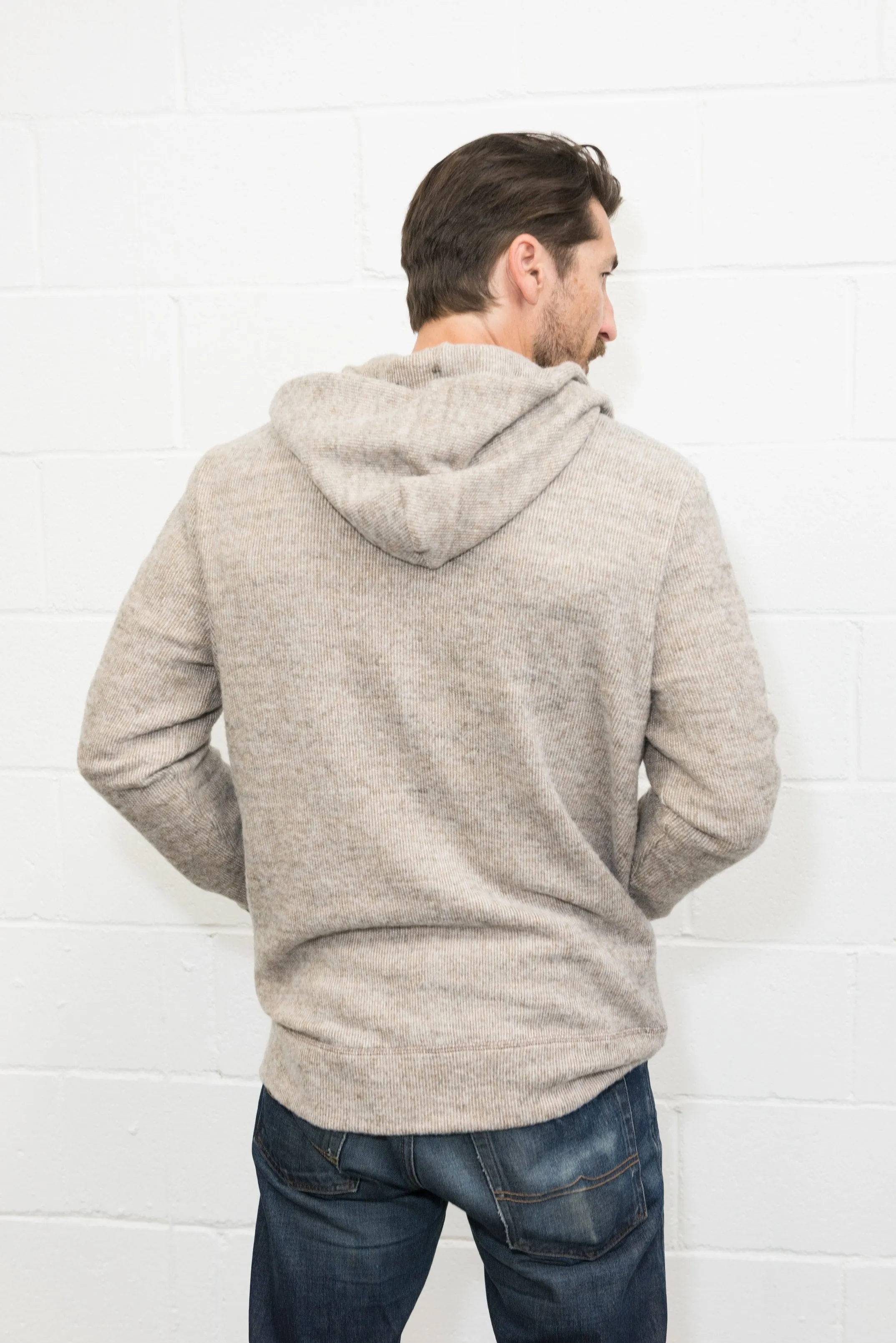 Men's Soft Knit Melange Zip Front Hoodie