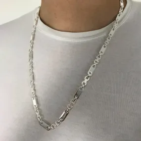 Men's Wide Chain Valter Link Necklace 925 Sterling Silver 55GR