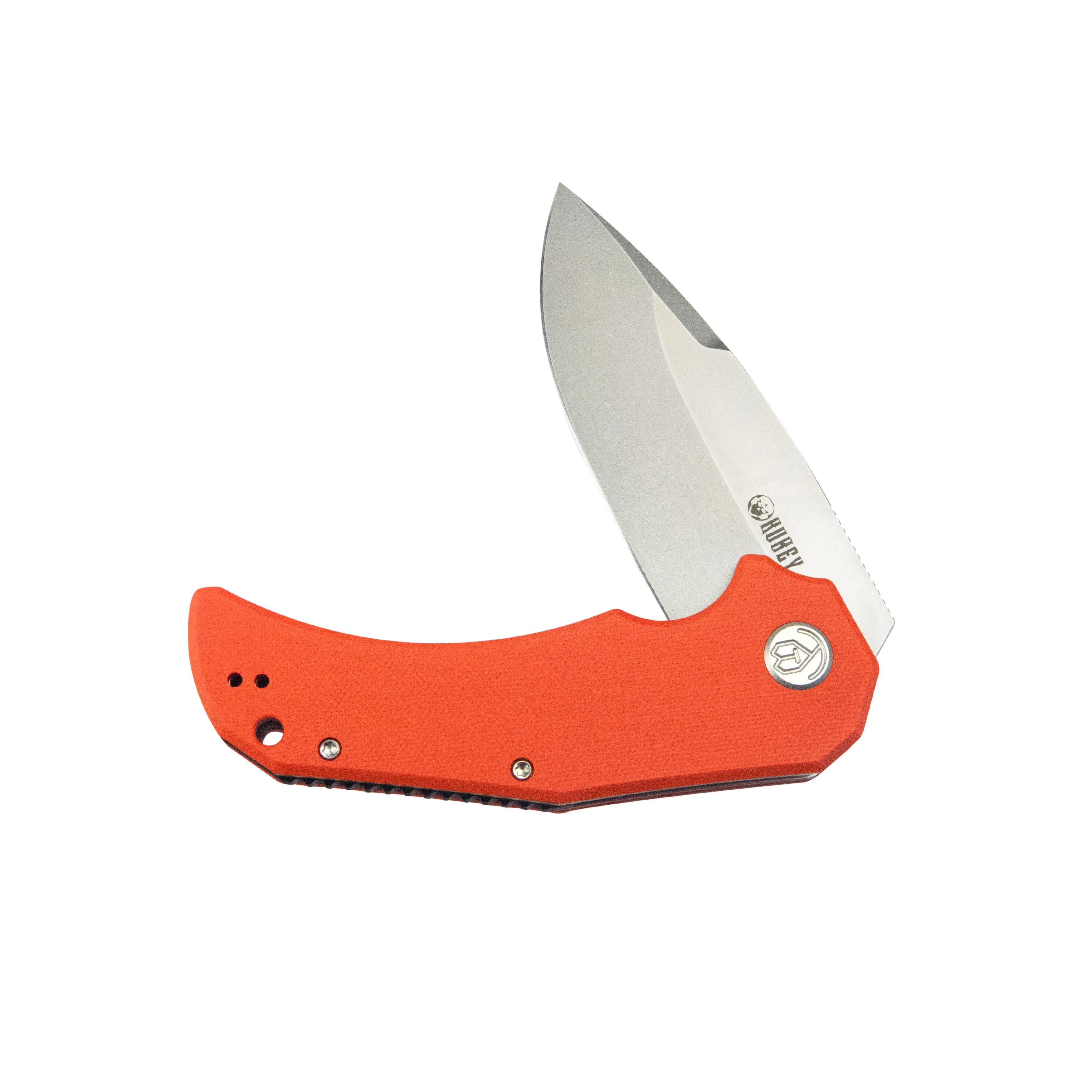 Mikkel Willumsen Design Bravo one Drop Point Outdoor Folding Camping Knife Orange G10 Handle 3.39 Beadblast AUS-10 KU319B