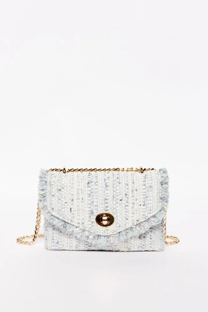 Mini Fringed Crossbody - Blue