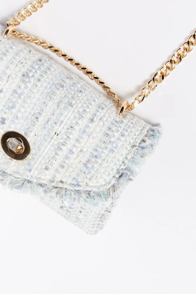 Mini Fringed Crossbody - Blue