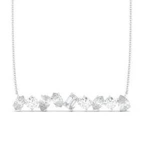 Mixed Shape Diamond Bar Necklace