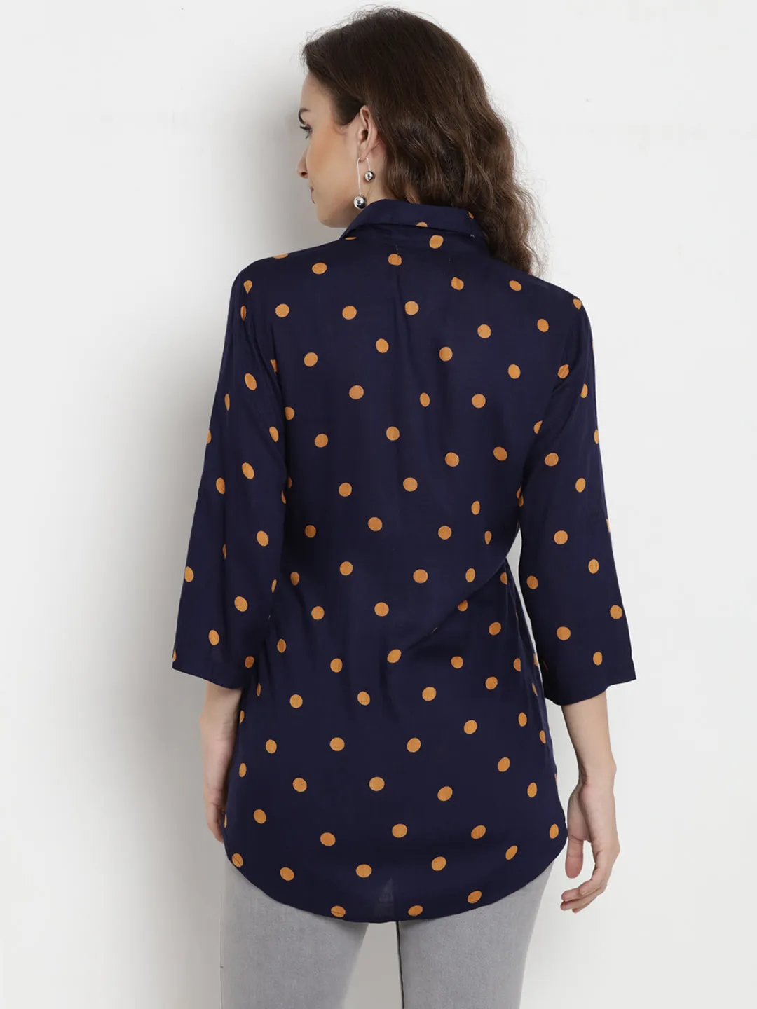 Navy Polka Dot Maternity and Pregnancy Top