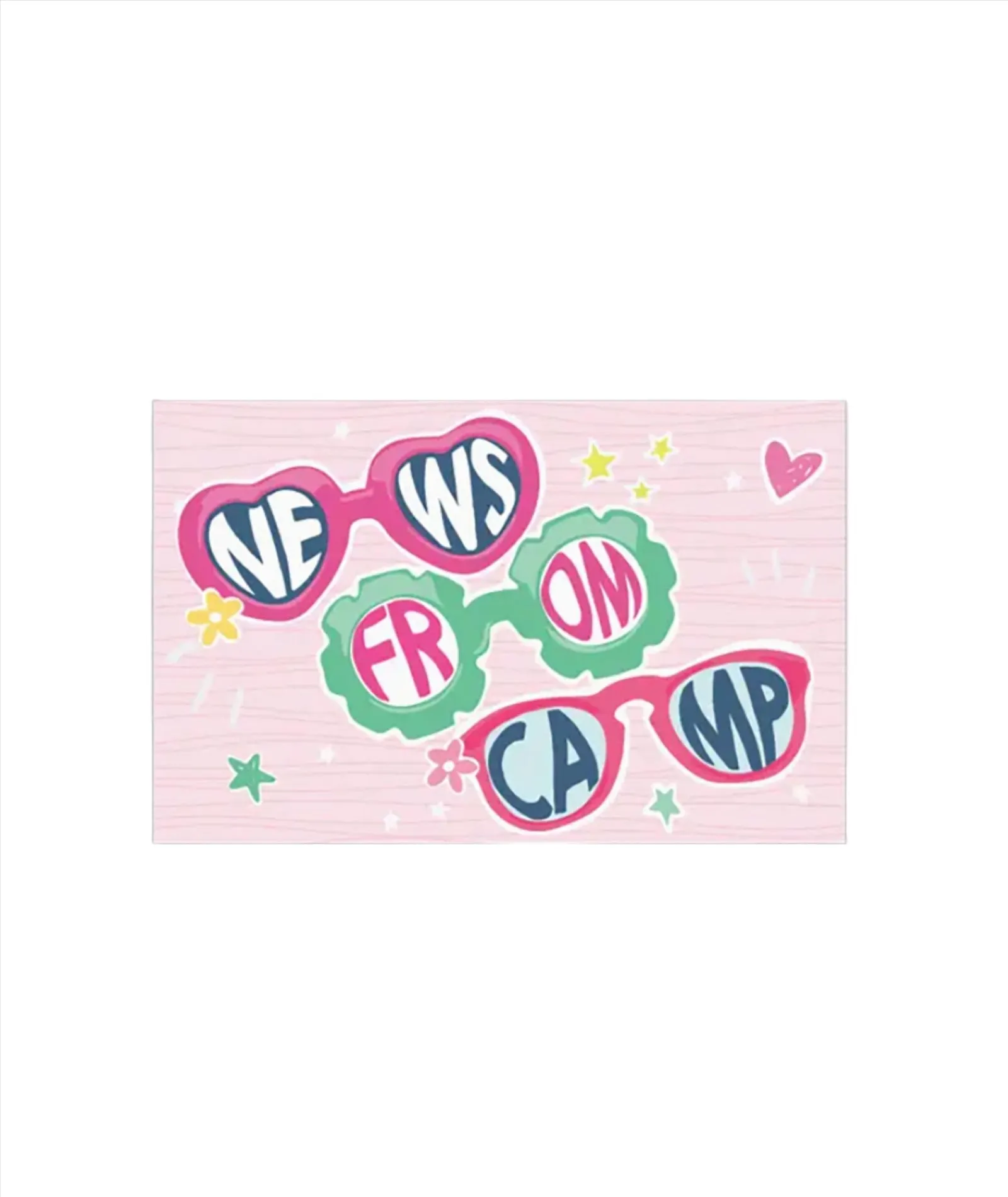 News From Camp Sunnies Pink Postcards