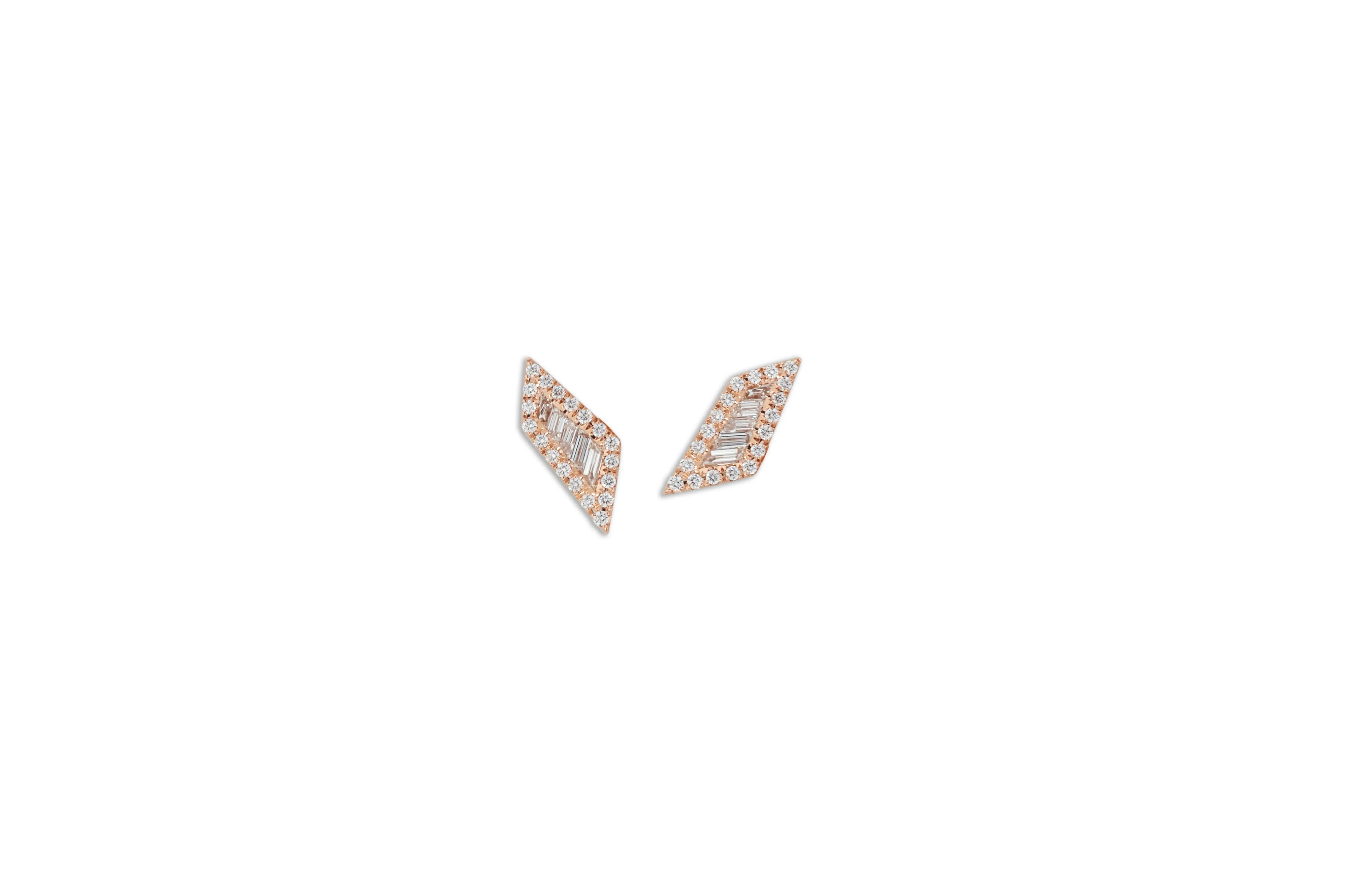 Origami Palm Leaf Diamond Earrings