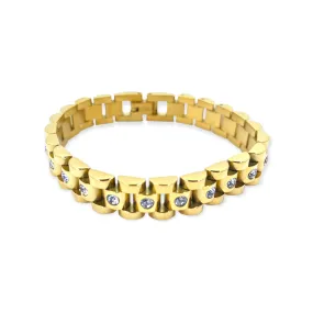 Ostrada Gold and Diamond CZ Bracelet