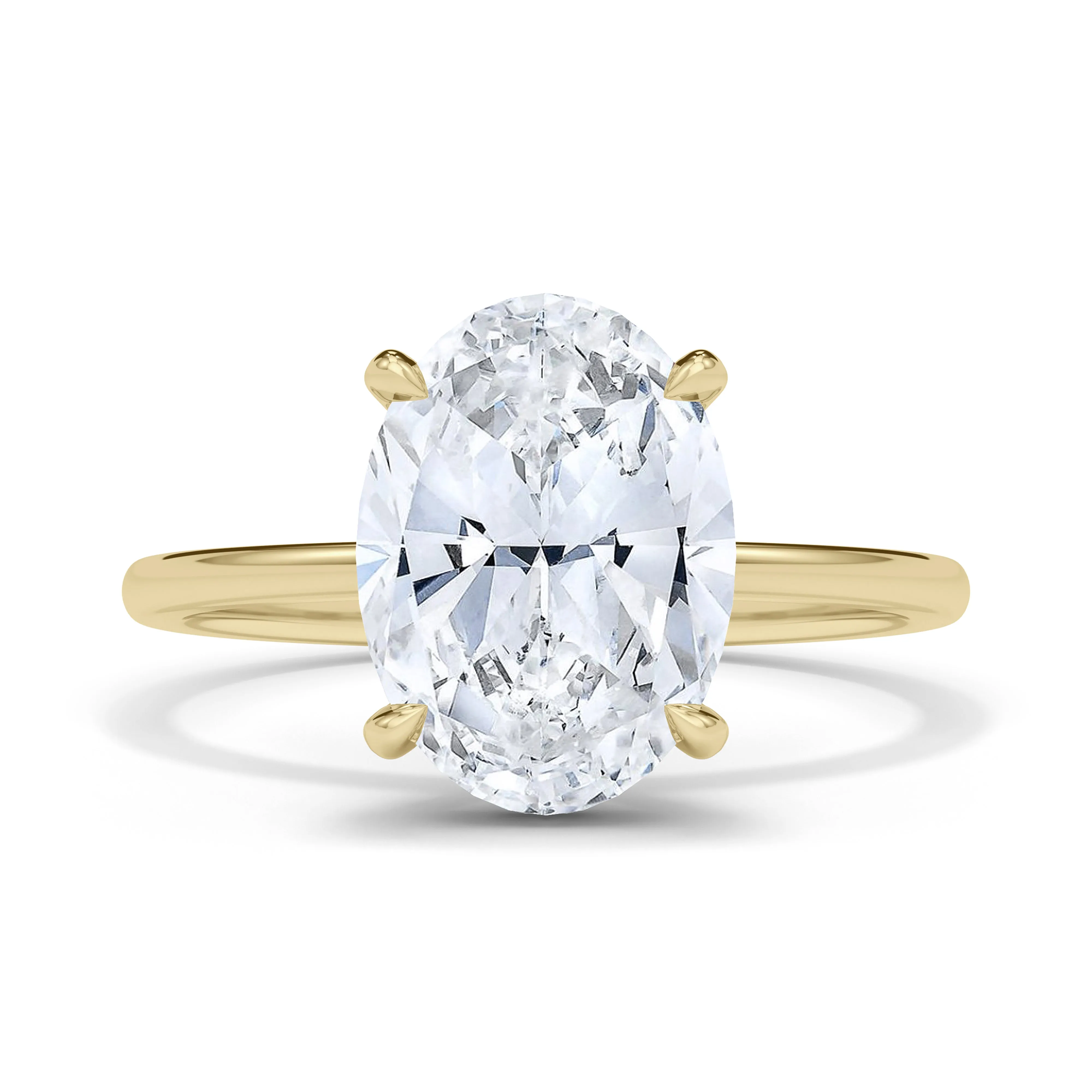 Oval Cut Hidden Halo Diamond Ring