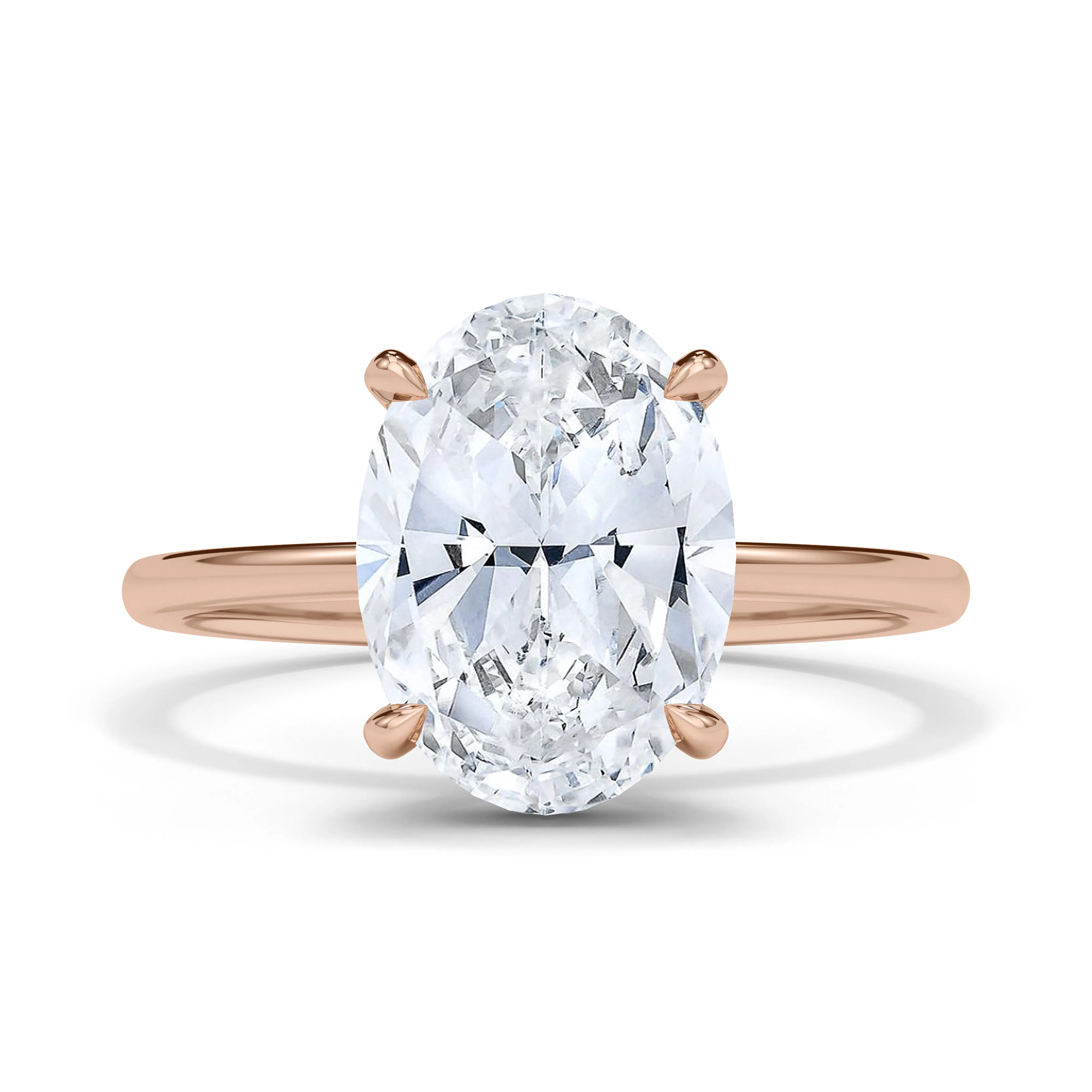 Oval Cut Hidden Halo Diamond Ring