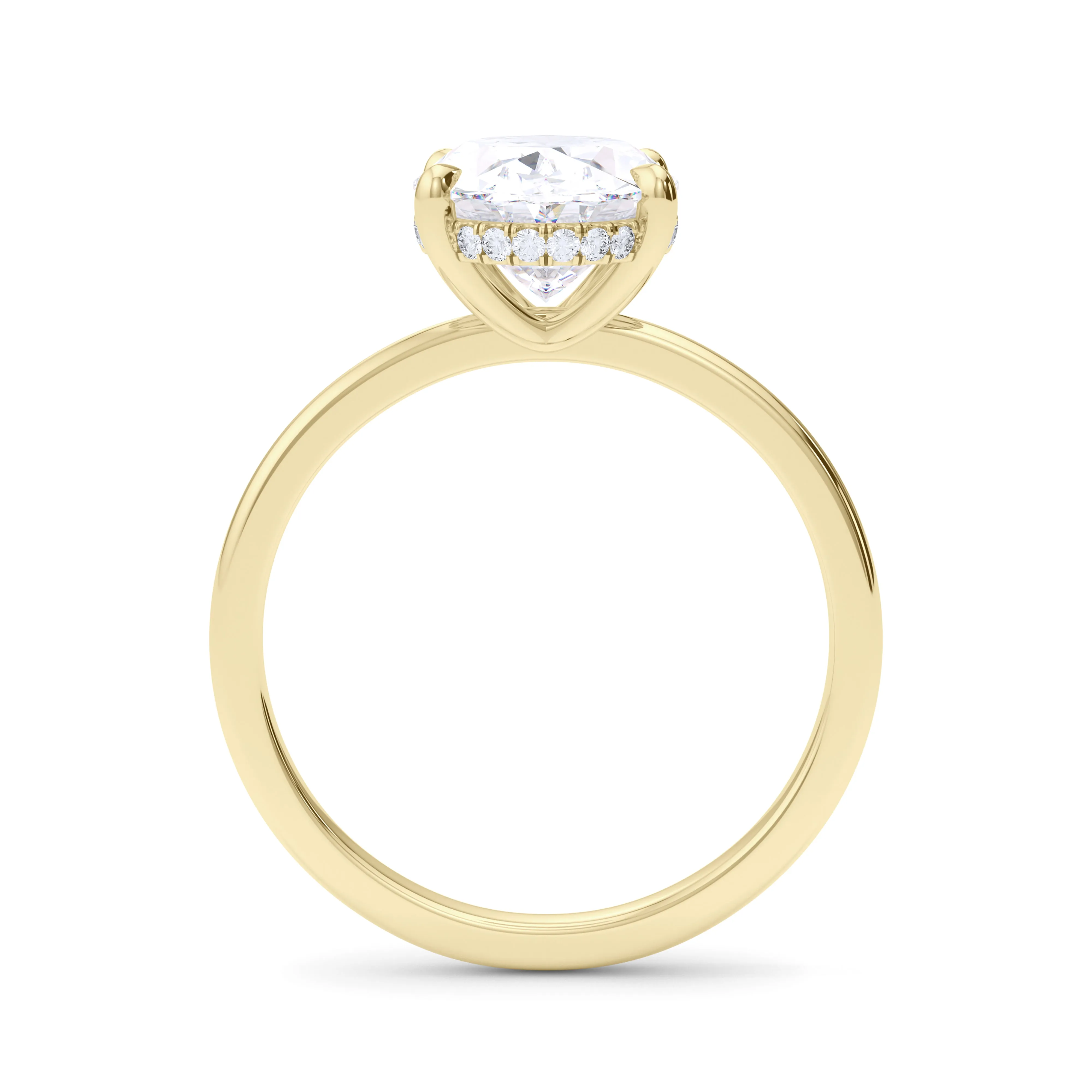 Oval Cut Hidden Halo Diamond Ring