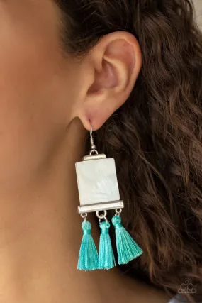 Paparazzi Accessories  - Tassel Retreat #E47 Bin - Blue Earring