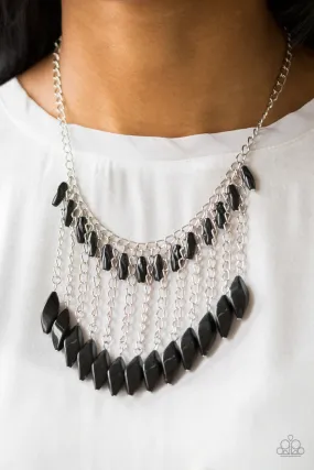 Paparazzi Accessories  - Venturous Vibes  #L791 - Black Necklace