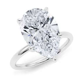 Pear Cut Hidden Halo Diamond Ring