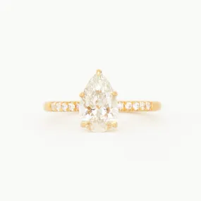 Pear Diamond Pavé Vault Ring