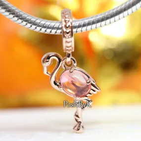 Pink Murano Glass Flamingo Charm 789431C01