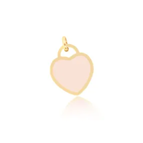 Pink Pearl Heart Padlock Charm