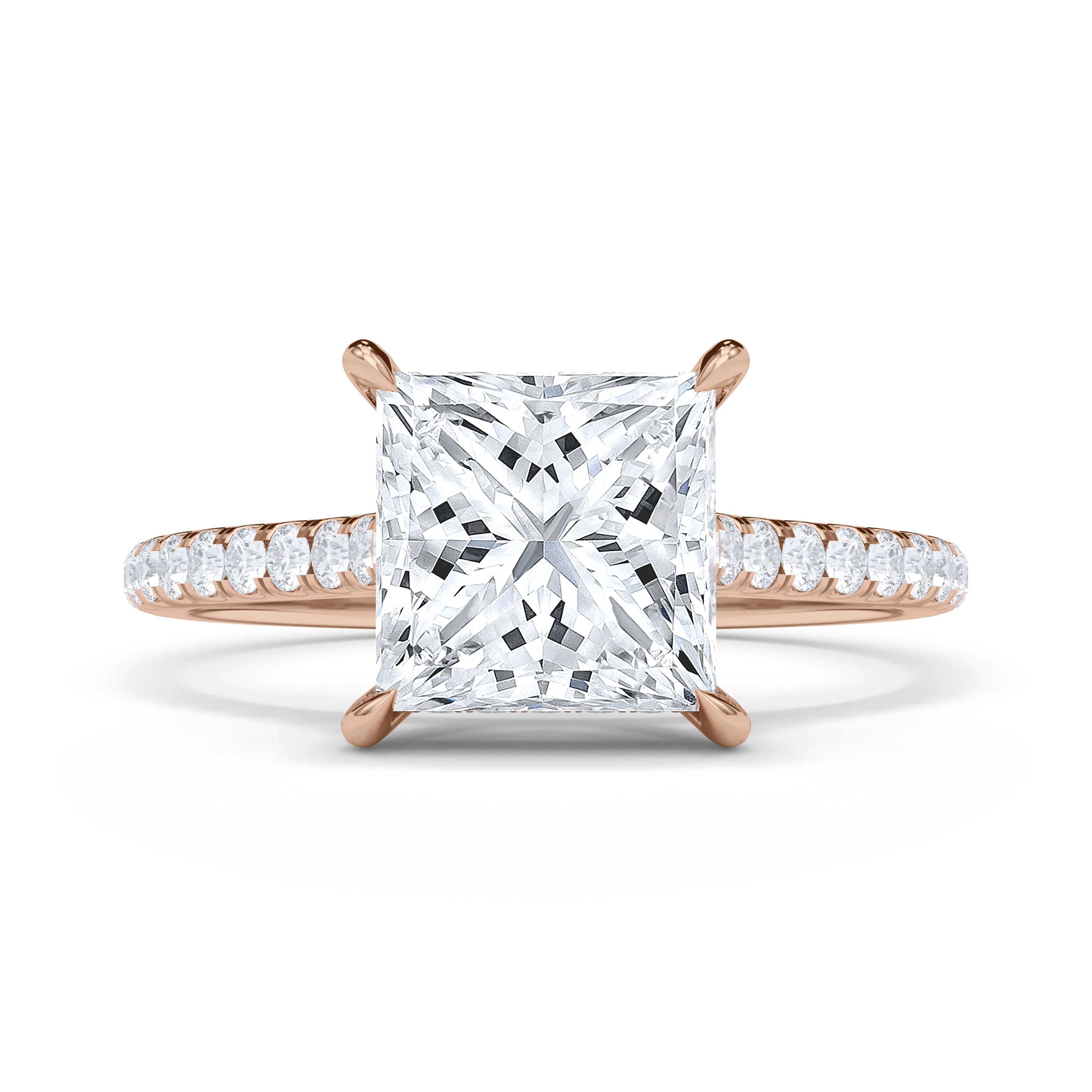 Princess Cut Pave Diamond Ring