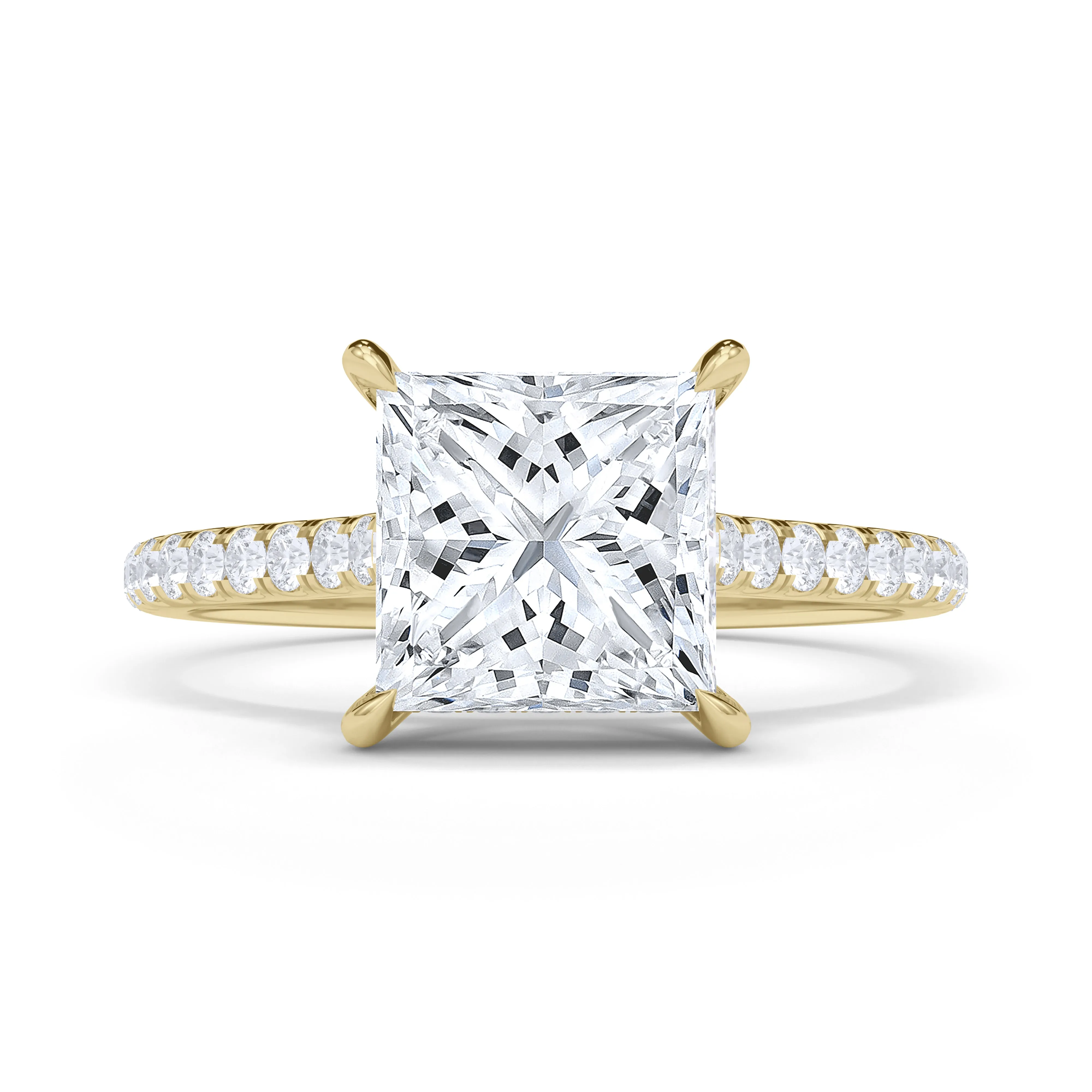 Princess Cut Pave Diamond Ring