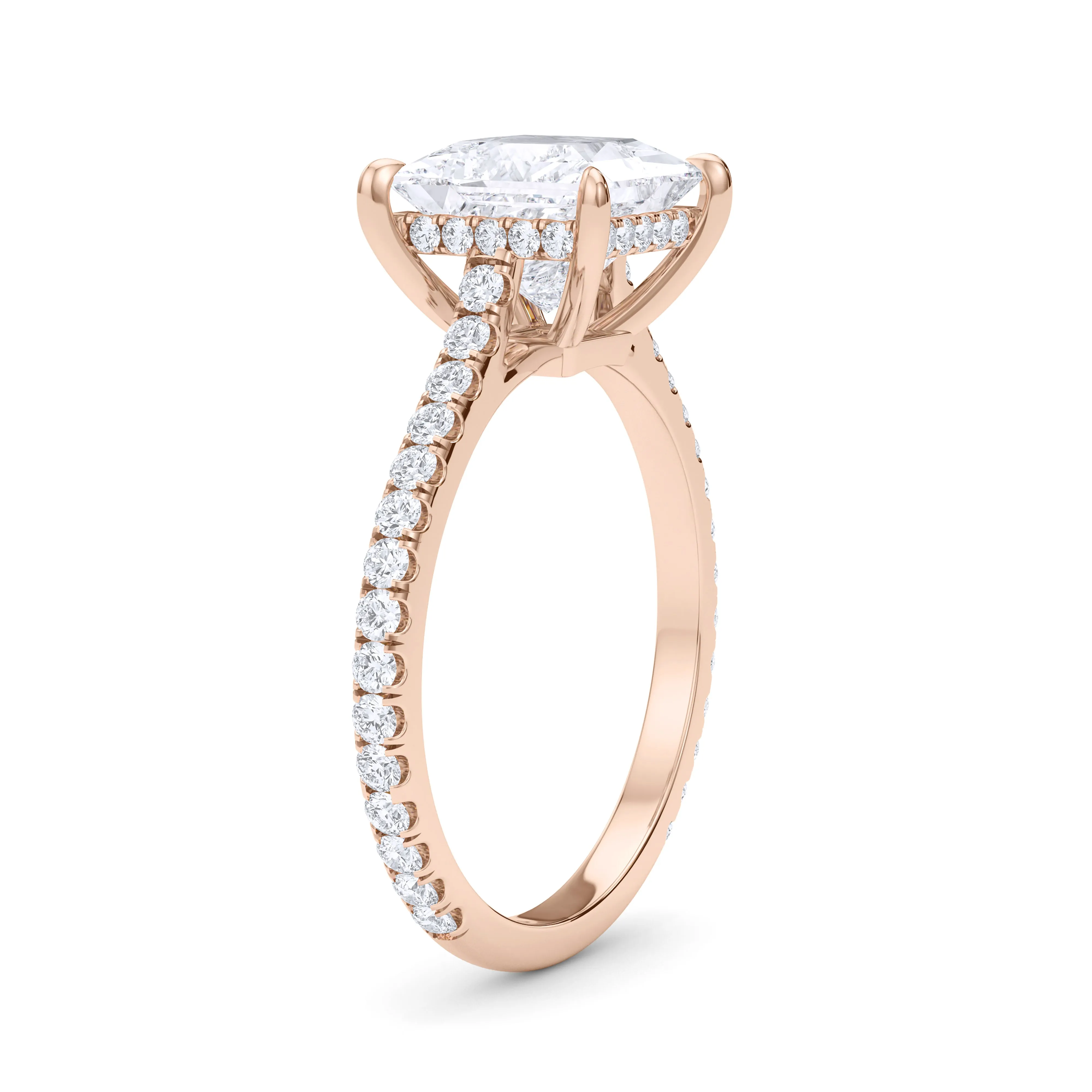 Princess Cut Pave Diamond Ring