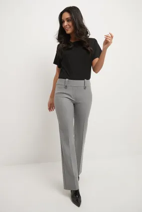 Pull-on Bootcut Trousers with Belt Loops & Tummy Control