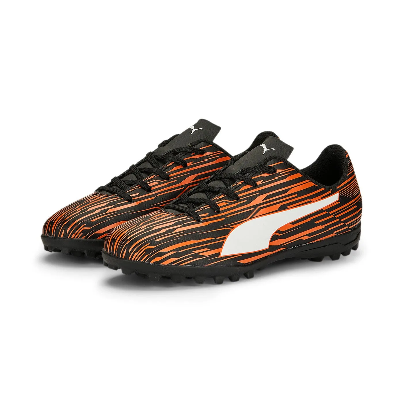 Puma Rapido III TT boy's soccer shoe 106579-09 black white red dragon