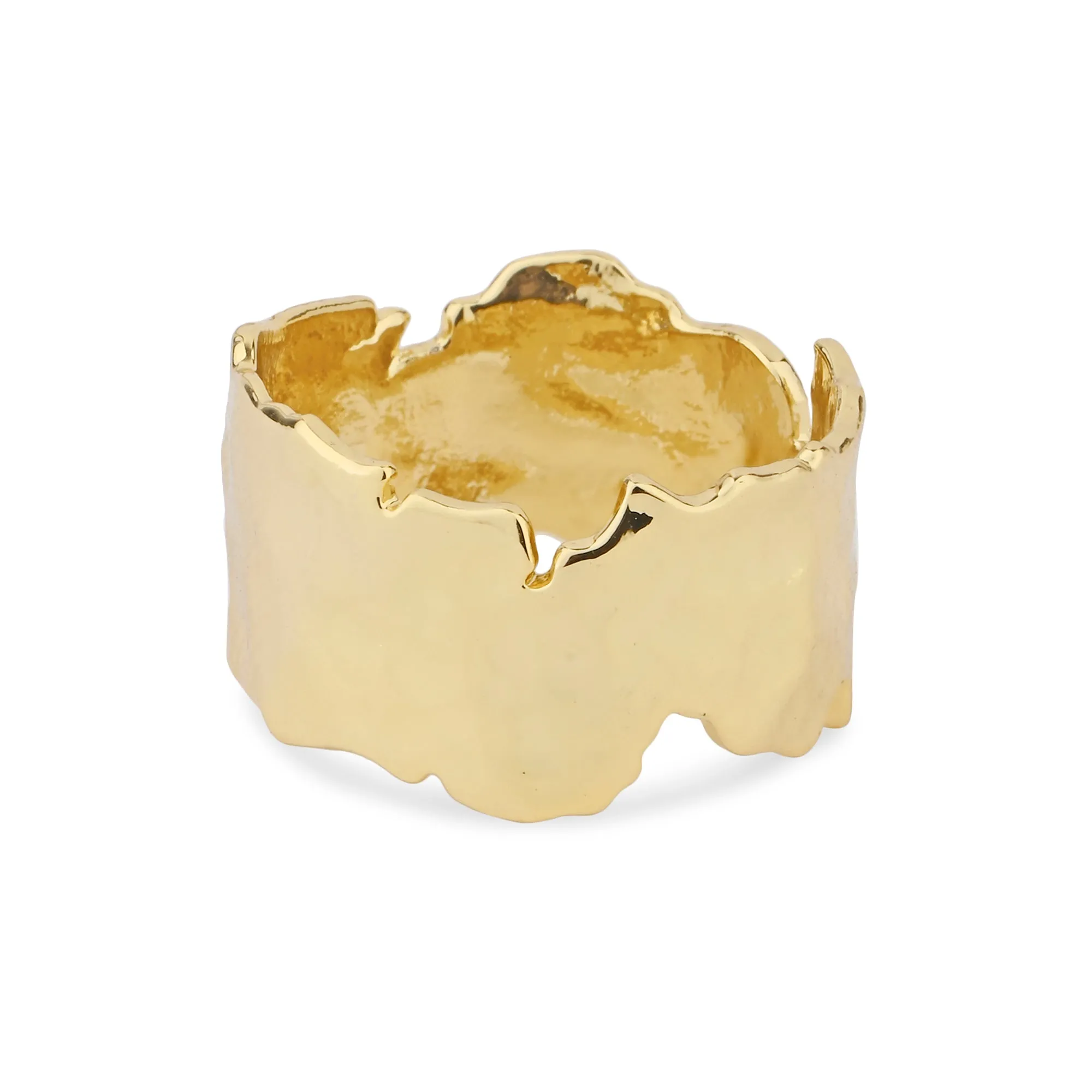 Real Gold Plated Z  Gold Molten Ring-Large