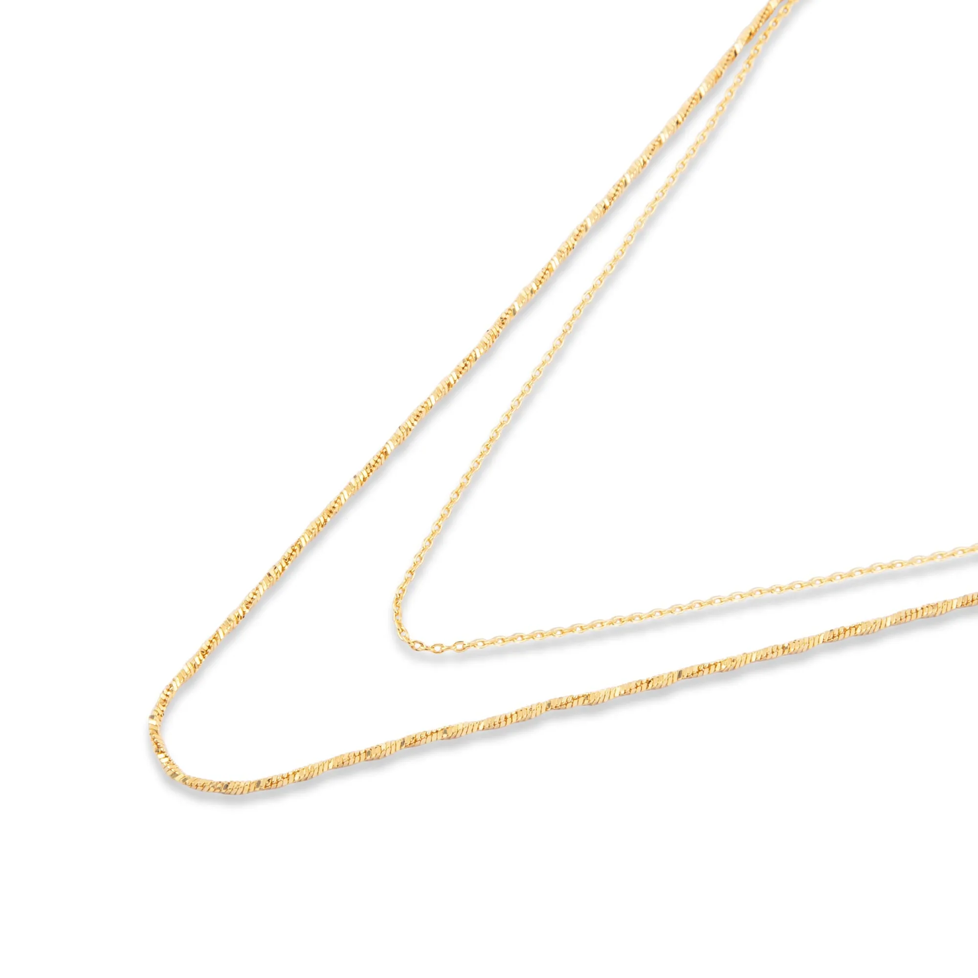 Real Gold-Plated Z  Sparkle Chain Layered Necklace