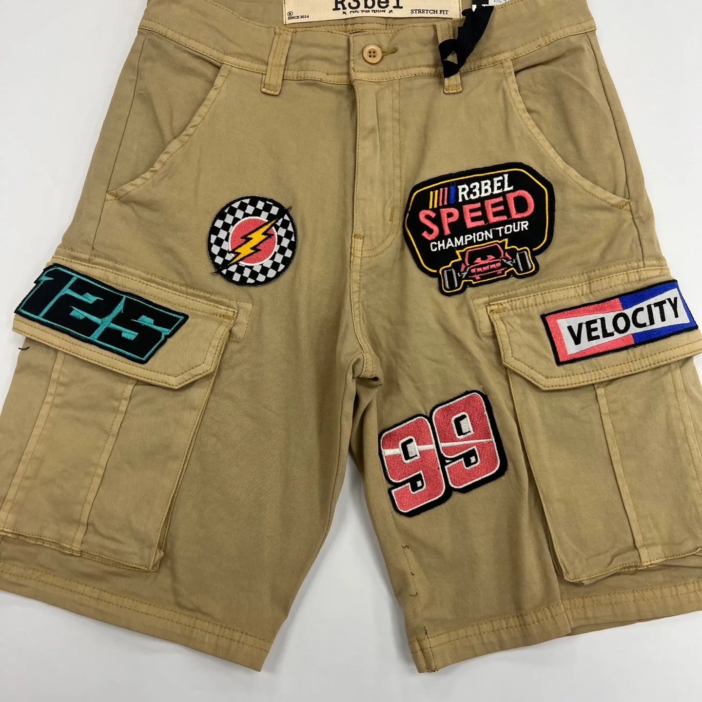 REBELMINDS Graphic Patch Cargo Shorts