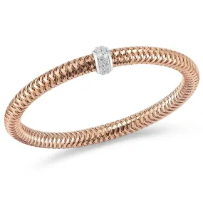 Roberto Coin Primavera 18K Rose Gold Stretch Bracelet with Diamonds