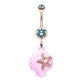 Rose Gold Under The Seashell WildKlass Belly Button Ring