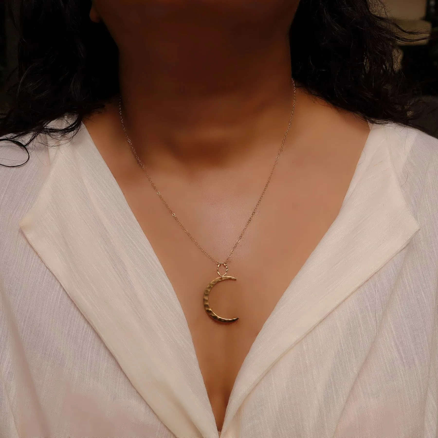 Sahara - Rose Gold Crescent Moon Necklace