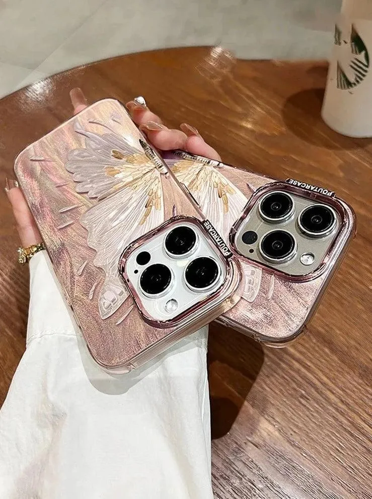 SCCPC219 Cute Phone Case For iPhone 11, 12, 13, 14, and 15 series - Glitter Shinny Butterfly