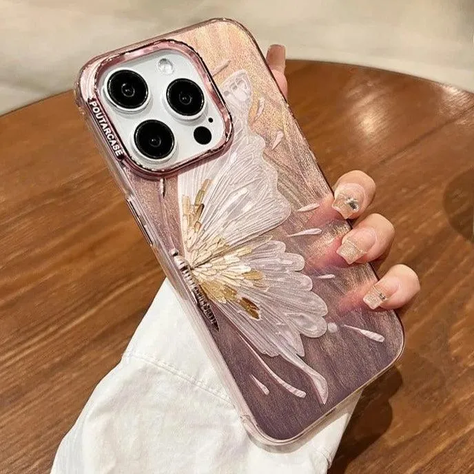 SCCPC219 Cute Phone Case For iPhone 11, 12, 13, 14, and 15 series - Glitter Shinny Butterfly