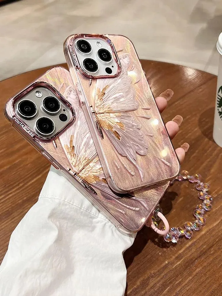 SCCPC219 Cute Phone Case For iPhone 11, 12, 13, 14, and 15 series - Glitter Shinny Butterfly