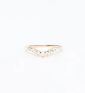 Seed Pearl & White Diamond Tiara Curve Band