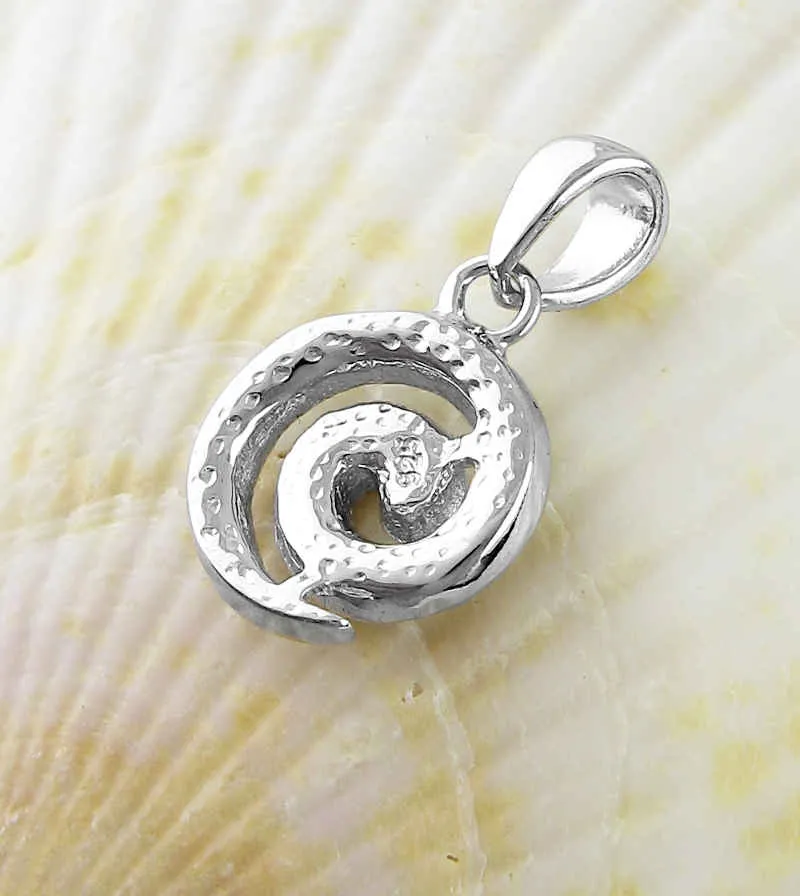 Spiral Pendant With Lab Opal