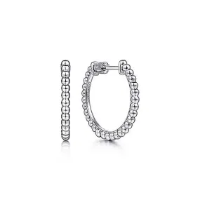 SS 20mm Beaded Hoop Earrings 3.2grms