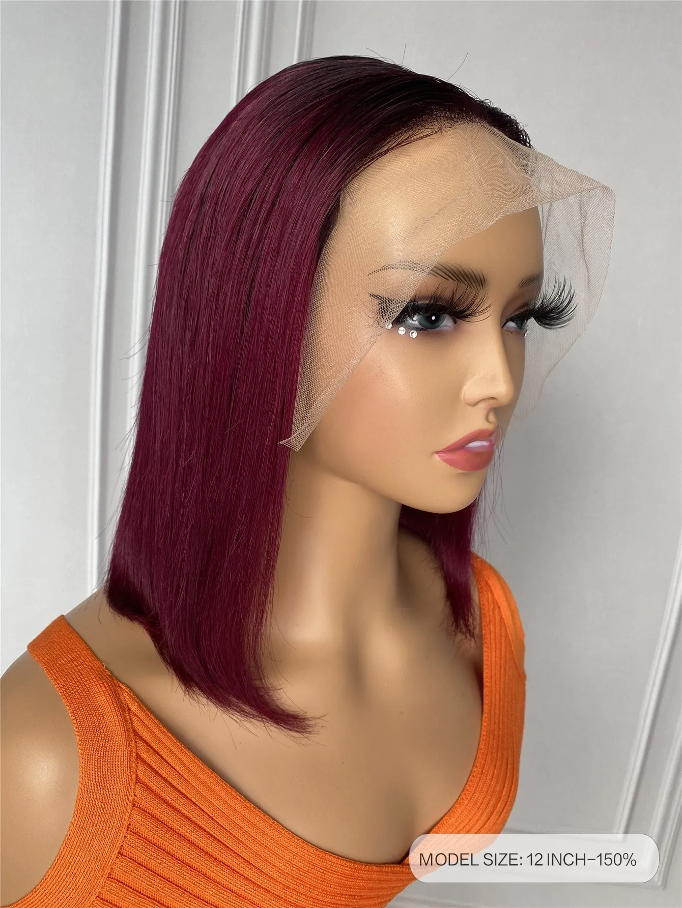 Straight Bob 13 X 4 Lace Front Human Hair Ombre Wig