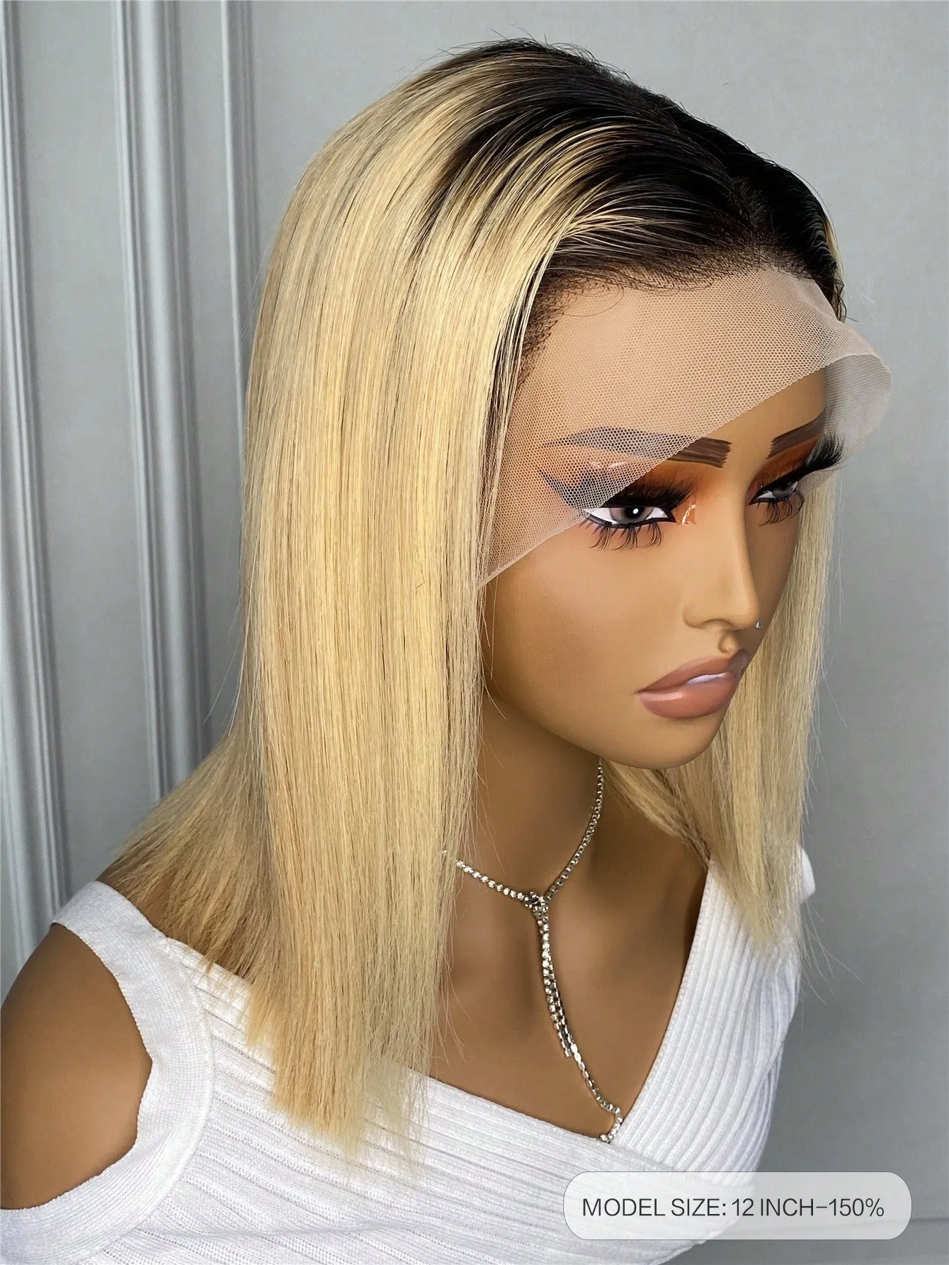 Straight Bob 13 X 4 Lace Front Human Hair Ombre Wig