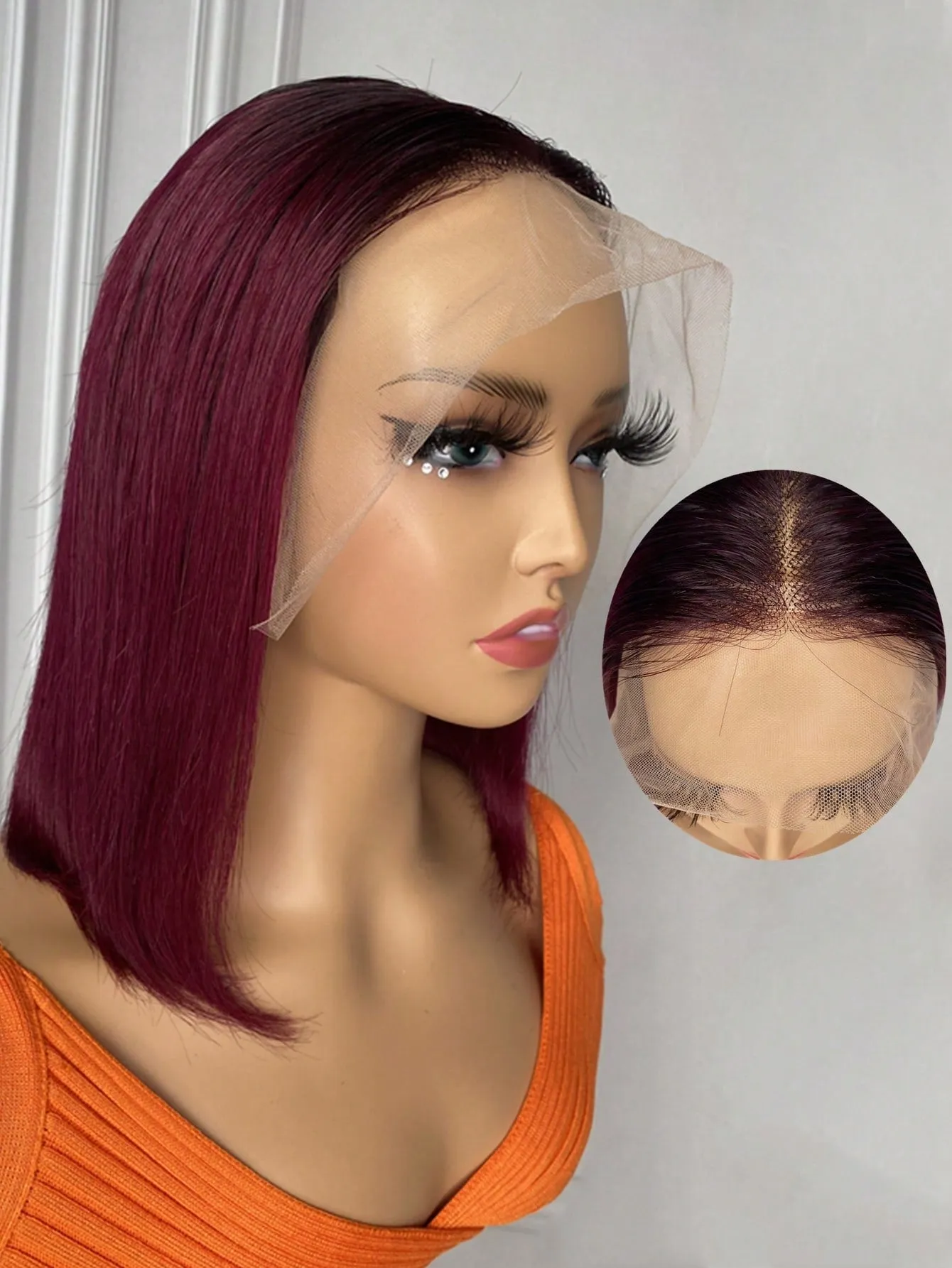 Straight Bob 13 X 4 Lace Front Human Hair Ombre Wig