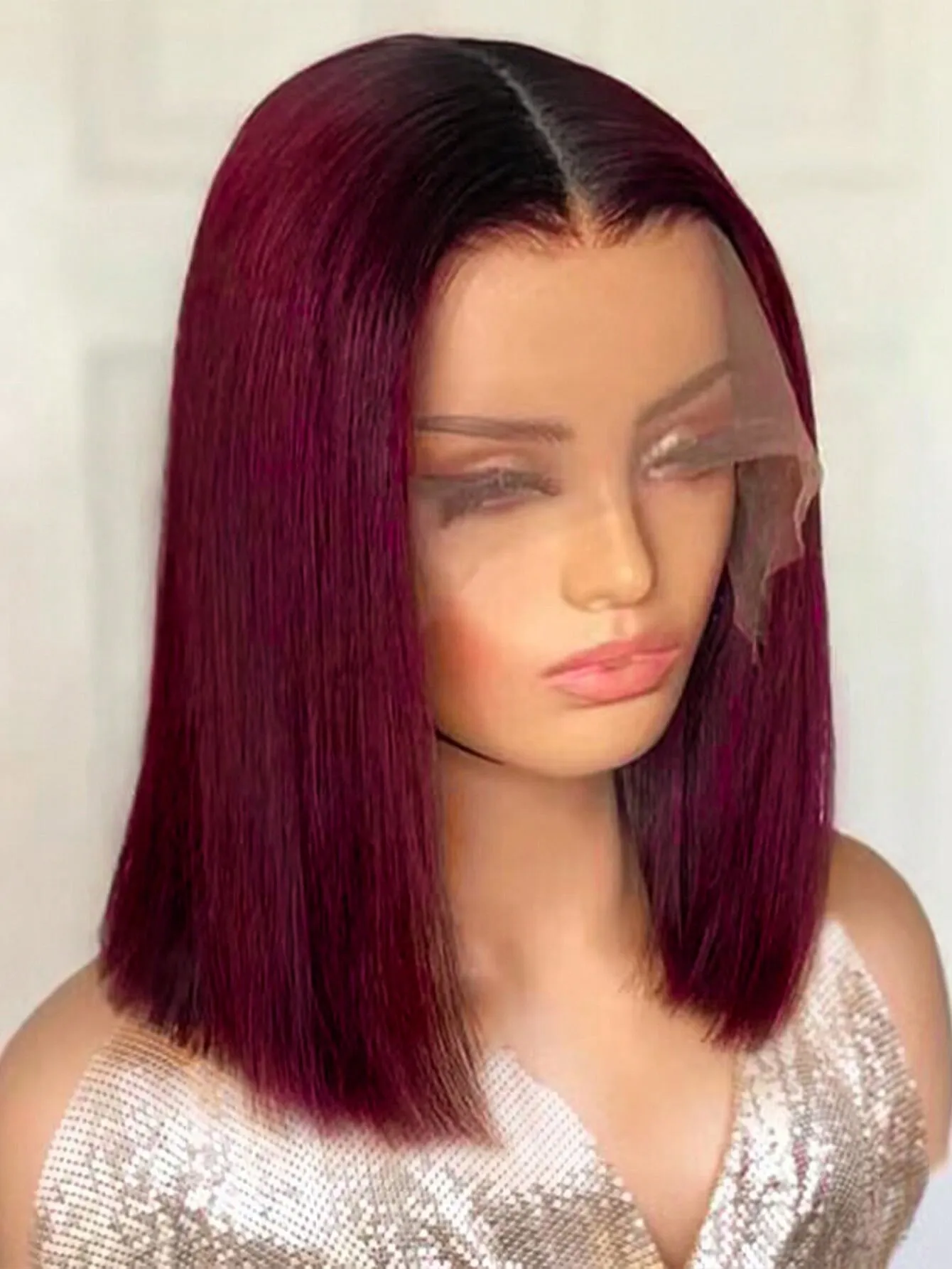 Straight Bob 13 X 4 Lace Front Human Hair Ombre Wig