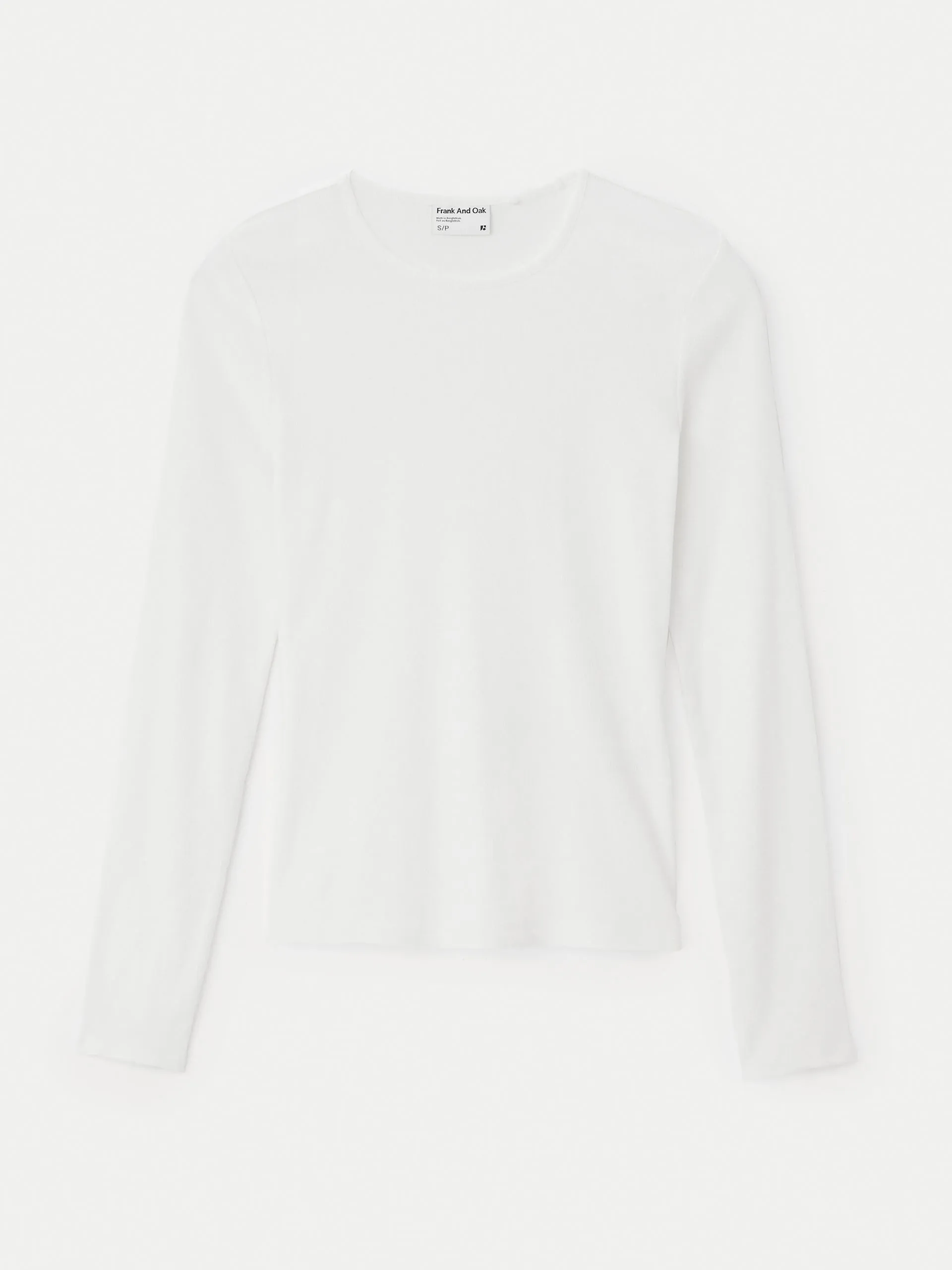 The Slim Ribbed Long Sleeve Top in White