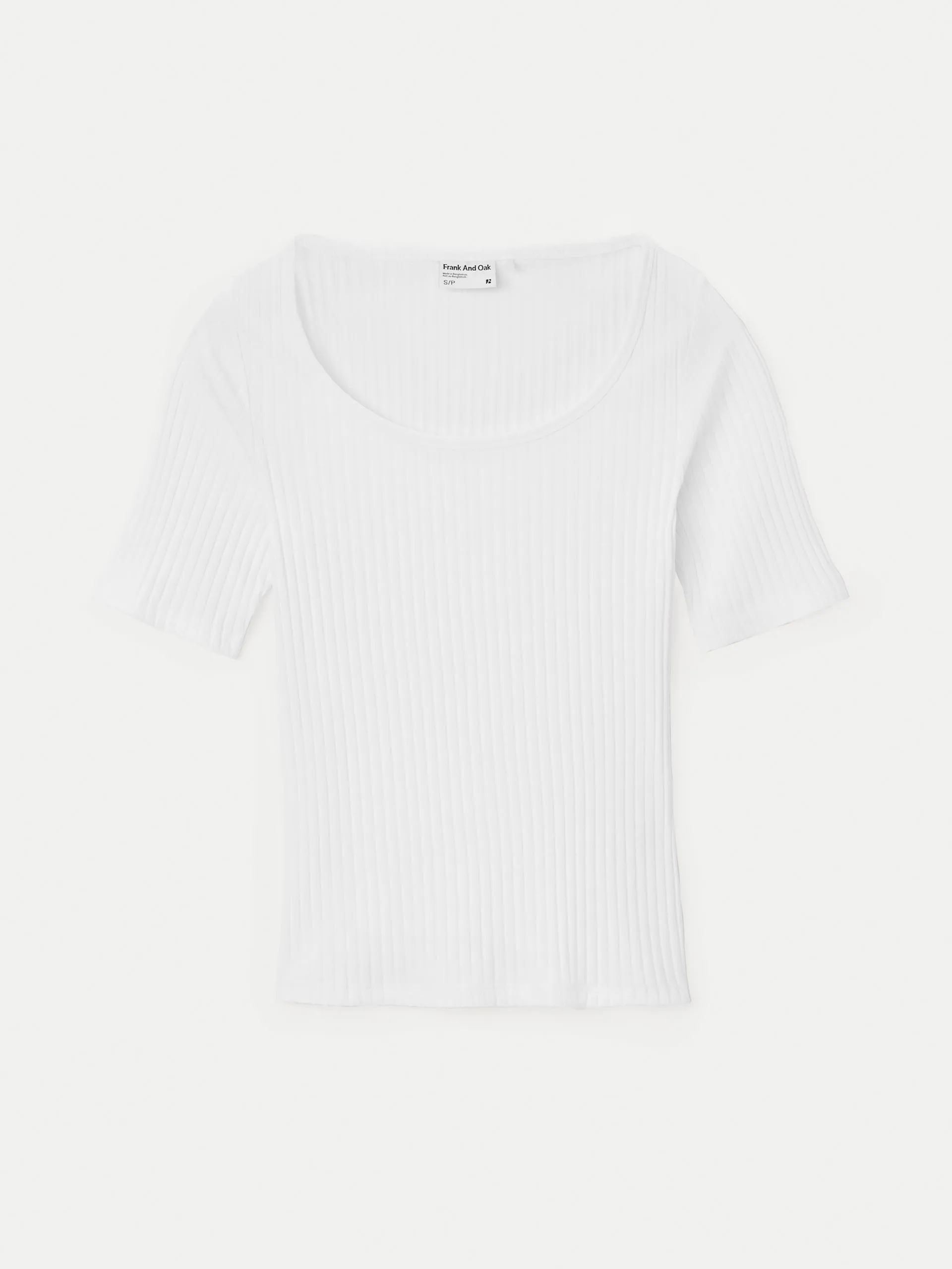 The Slim Ribbed Top in Bright White