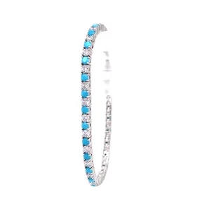 Turquoise and CZ Tennis Bracelet