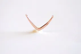 Wholesale Pink Rose Gold Vermeil V Shaped Charm- 22k rose gold over Sterling Silver Arrow Charm, V Shaped Connector Charm, Triangle Connector Link,319